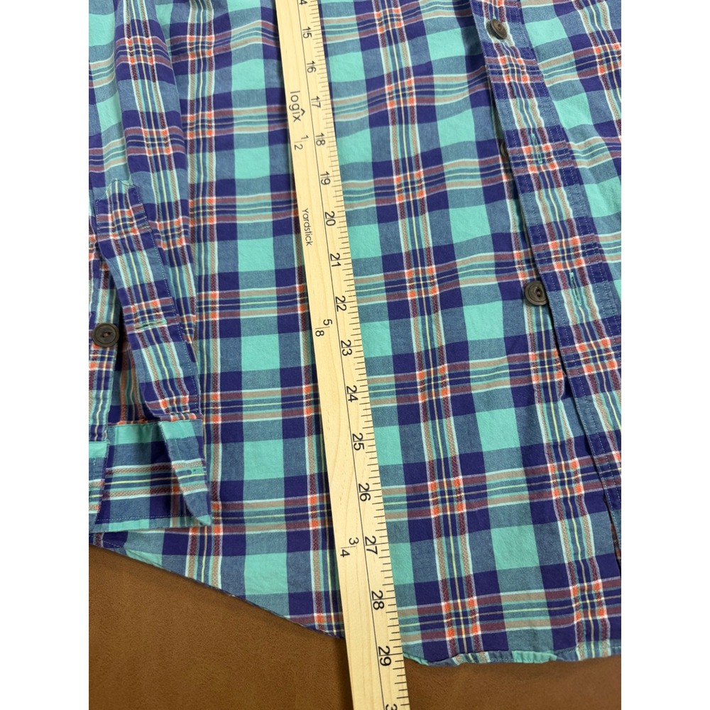 Polo Ralph Lauren Mens Plaid Button Down Teal Purple Orange Large Long Sleeve - Picture 7 of 7